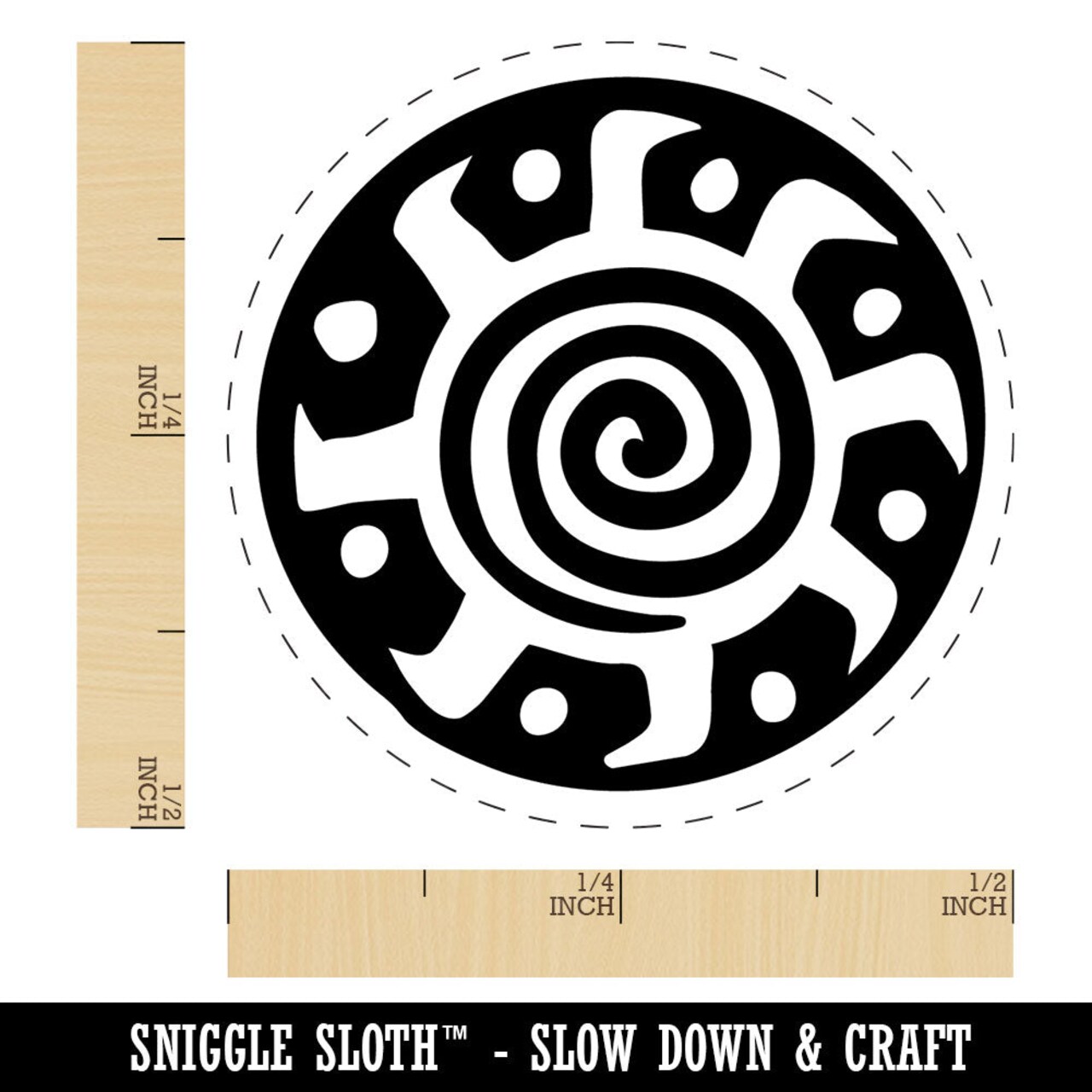 Tribal Southwestern Sun Star Ray Swirl Self-Inking Rubber Stamp Crafting Planner